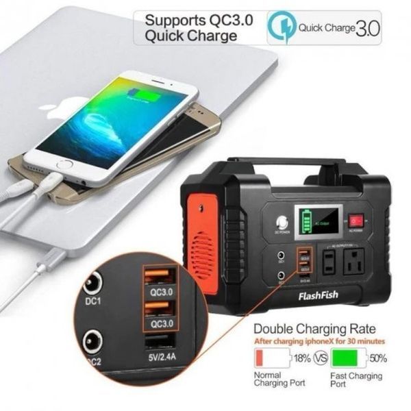 Зарядна електростанція акумуляторна портативна Flashfish E200 200W 40800 mAh Portable Power Station (WX300) 243520s фото