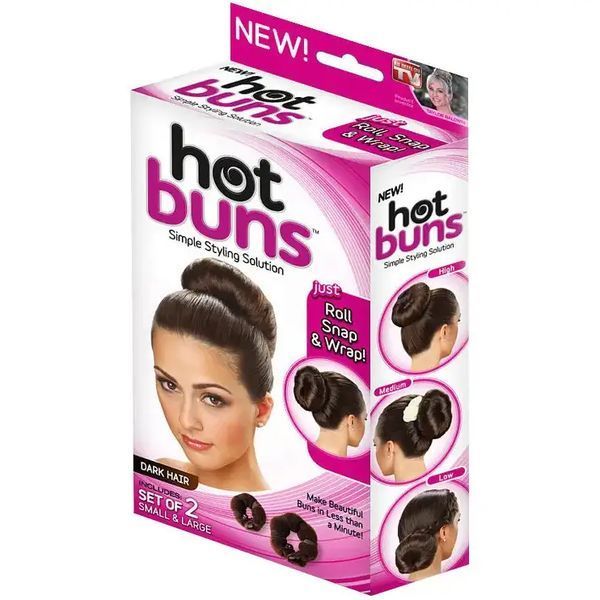 Валики на кнопках для створення об'ємної зачіски "Hot buns" 5401478 фото
