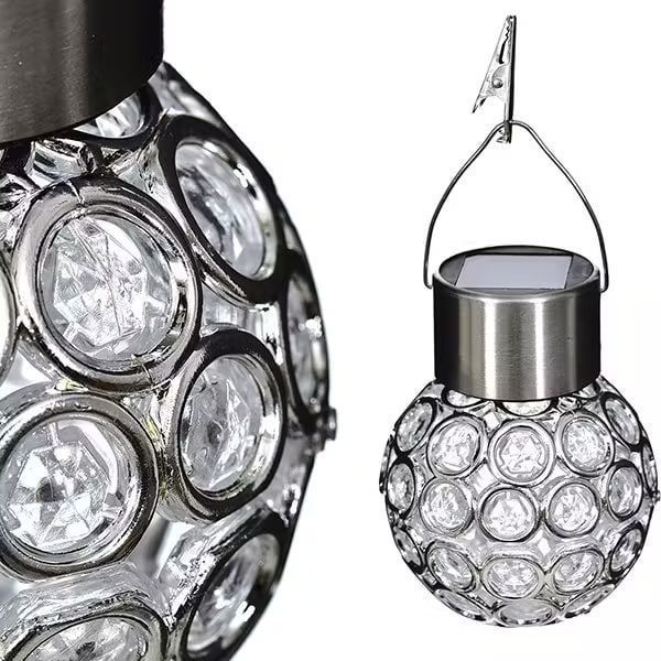 Садовий кристалічний світильник / Вуличний сонячний ліхтар garden light / Світильник із сонячною панеллю sp10496 фото
