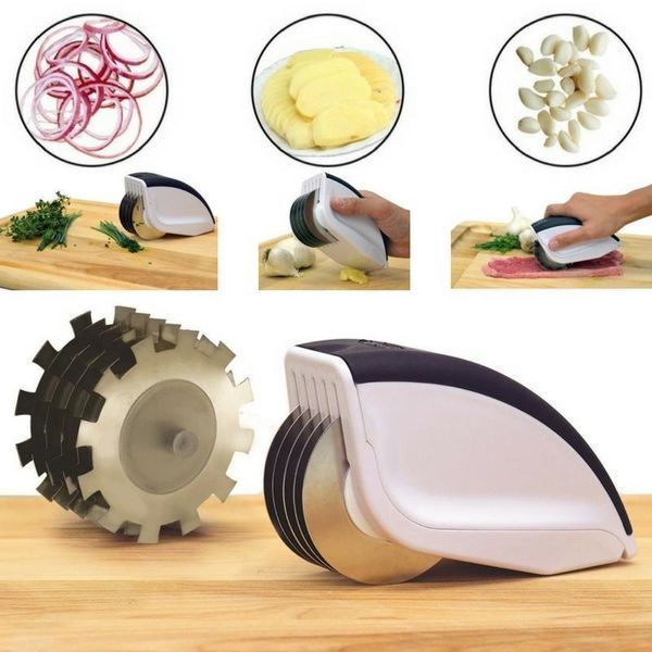 Ніж для нарізки 3 в 1 Rolling Mincer w-53 та Tenderizer з часниковим пресом овочерізка mu100009 фото