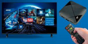 Ігрова ТВ-приставка M8 mini 4K на Android TV із вбудованим емулятором ретро-ігор та джойстиками М16189 фото