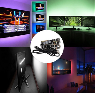 Стрічка світлодіодна RGB 5050 2м з пультом для підсвічування телевізора, монітора, меблів від USB sp5521348 фото