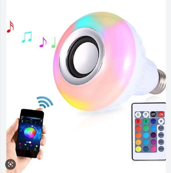 Світлодіодна лампа з Bluetooth колонкою Bulb 12Вт в патрон Е27, RGB світильник з динаміком та пультом PRP OS1245100221 фото