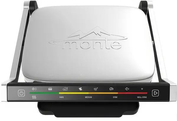 Притискний гриль з антипригарним покриттям MONTE MT-3307 2000W Електричний контактний гриль 4 рівня прожарювання 201НФ8970 фото