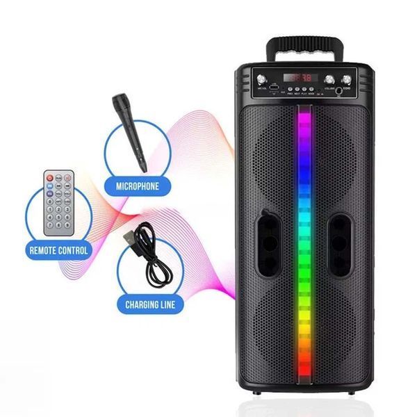 Портативна бездротова Bluetooth колонка-караоке TTD-2806 RGB-підсвічування, мікрофон, пульт ДК VEN-2806 фото