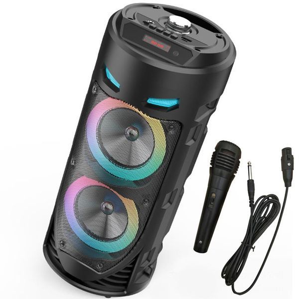 Портативна Bluetooth-колонка Sing-e ZQS4239 з LED-підсвічуванням / Бездротова колонка для вечірок з мікрофоном 30W G6935 фото