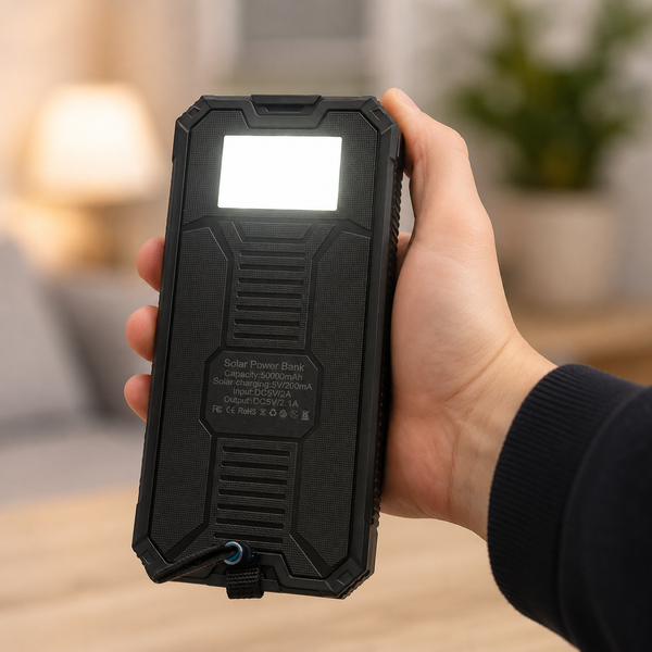 Павербанк Solar 50000 mAh / Портативний акумулятор / Сонячний повербанк з ліхтариком AsKL110 фото