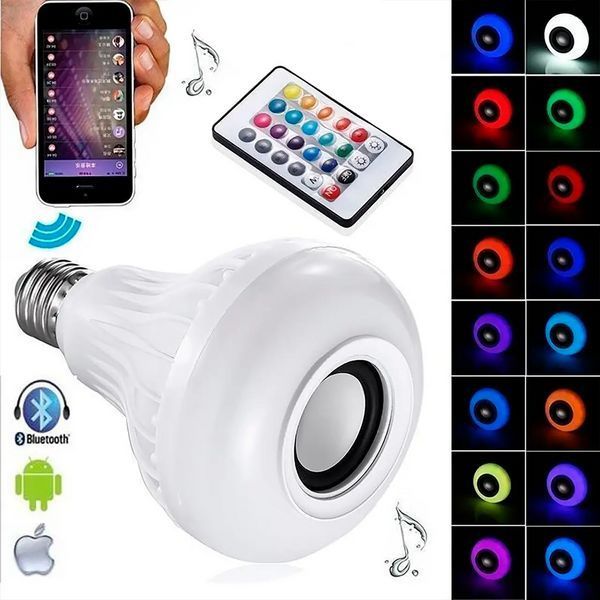 Світлодіодна лампа з Bluetooth колонкою Bulb 12Вт в патрон Е27, RGB світильник з динаміком та пультом PRP OS1245100221 фото