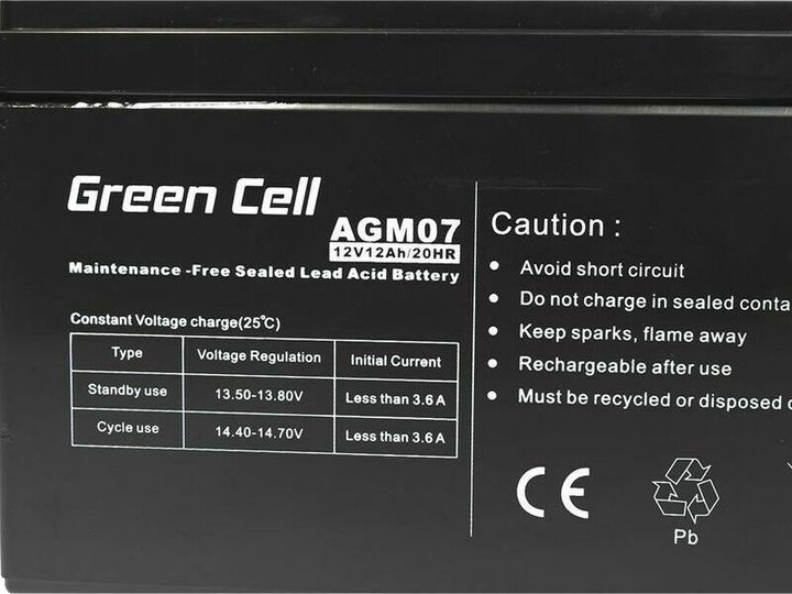 Акумуляторна батарея Greencell AGM 12V 12Ah sp4512 фото