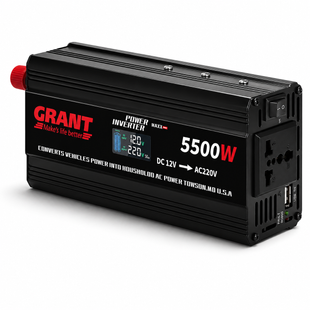 Автомобільний інвертор із LCD-екраном GRANT Power Maxx 5500W (12V &rarr; 220V) G10264 фото