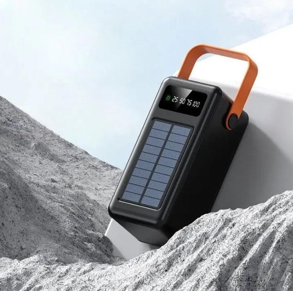 Портативна батарея зовнішня повербанк Power Bank 50000 mAh із сонячною панеллю та ліхтариком YM-635CX 2053467 фото