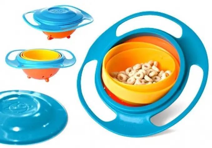 Дитяча тарілка-непроливайка "Universal Gyro Bowl", тарілка непроливайка неваляшка, посуд для дітей pr00125478 фото