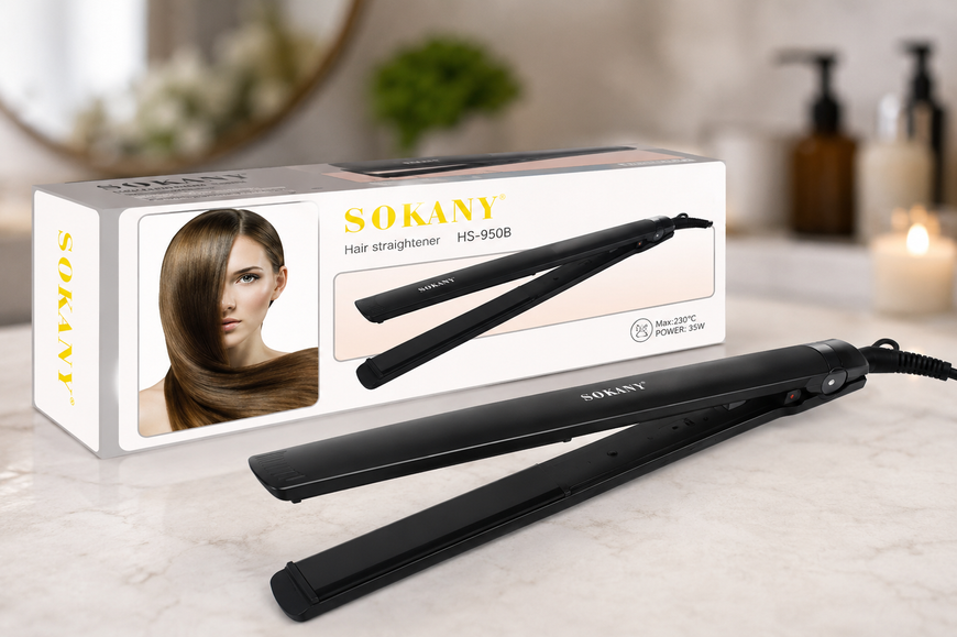 Выпрямитель для волос Sokany HS-950B / Плойка для волос керамика / Выравниватель для волос SKHS-950B фото