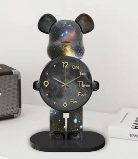 Настільний Годинник Фігурка Ведмідь Bearbrick Космічні 30 см M17172 фото