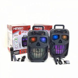 Бездротова портативна колонка Bluetooth з мікрофоном KIMISO QS-1803 8 inch бас-динамік з RGB 2121803 фото