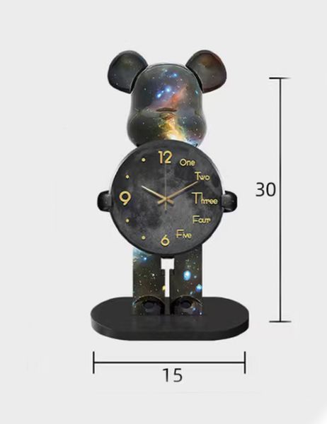Настільний Годинник Фігурка Ведмідь Bearbrick Космічні 30 см M17172 фото