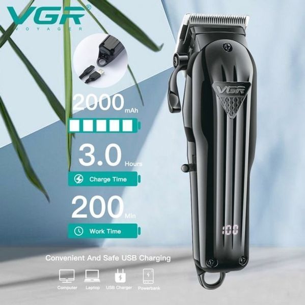 Машинка для стрижки волосся VGR V-282 6 насадок, LED Display 239V-282 фото