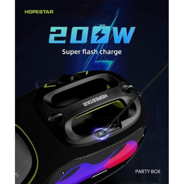 Бездротова Bluetooth колонка HOPESTAR PARTYBOX, 120 ВТ із двома мікрофонами M17226 фото
