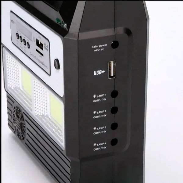 Портативна станція GDLight GD8216 Bluetooth/Power Bank на сонячній батареї з ліхтарем + 3 лампи GD8216 фото