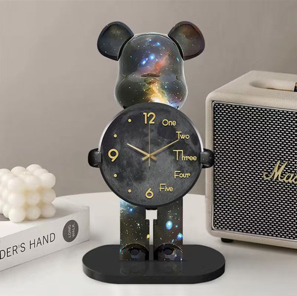 Настільний Годинник Фігурка Ведмідь Bearbrick Космічні 30 см M17172 фото