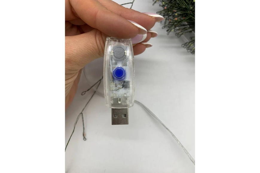 Гірлянда Роса на котушці феєрверк - мішура від USB, 50м, 1500LED + пульт Мультик G5824 фото