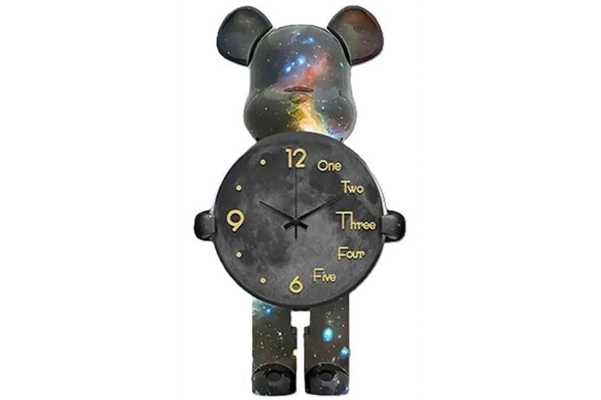 Настільний Годинник Фігурка Ведмідь Bearbrick Космічні 30 см M17172 фото