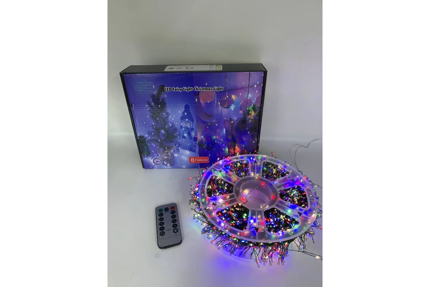 Гірлянда Роса на котушці феєрверк - мішура від USB, 50м, 1500LED + пульт Мультик G5824 фото