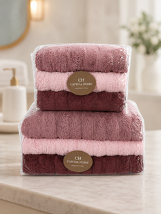Микро Cotton набор полотенец для лица и тела Розовый / Набор махровых полотенец, 6 шт N-Cotton/1 фото