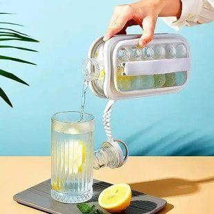 Портативна силіконова форма для льоду пляшка 2 в 1 ICE CUBE TRAY складана на 17 кульок 2054896320 фото