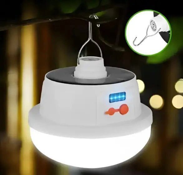 Кемпінговий ліхтар лампа USB GTM LED 2026 Світильник на акумуляторі із сонячною панеллю 2058596 фото