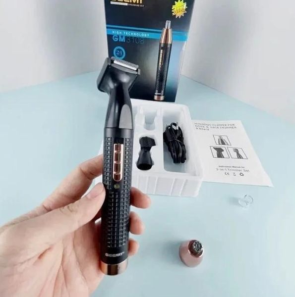 Універсальний триммер для носа вух та брів 3 в 1 Geemy GM-3108 Pro 2052587 фото