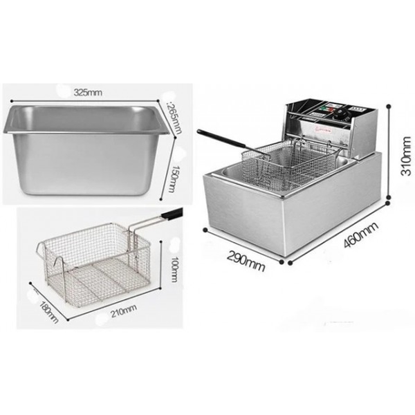 Фритюрниця професійна Dotvix Electric Fryer D-803 електрична 2800W 6L Jam4659 фото