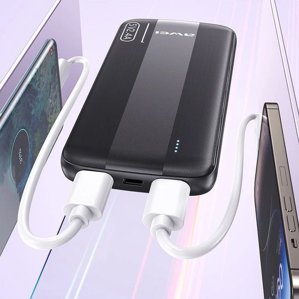 Портативний акумулятор AWEI P20K 10000mAh 2USB / Повербанк для телефону Sp-5020 фото