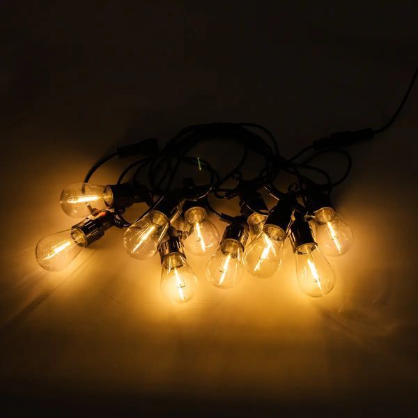 Вулична гірлянда ретро-формату на 10 Led-ламп, довжина 5 метрів, тепле біле освітлення M16908 фото