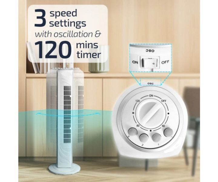 Вентилятор колонний підлоговий DOMOTEC MS-1627 45Вт Білий sp7624 фото
