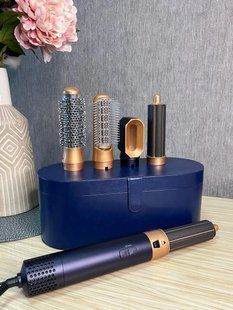 Стайлер 5в1 HAIR BRUSH Styler + Коробка з функціями об'єму, випрямлення, накручування темно-синій G9867 фото