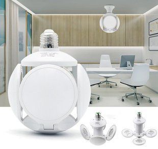 Лампочка люстра світлодіодна розкладна Football UFO Lamp E27 LED лампа для дому на 40 Вт живлення 220В Біла 20585635 фото