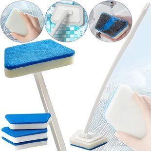 Трапецієподібна щітка для очищення підлоги з довгою ручкою Glass eraser 205LY-516 фото