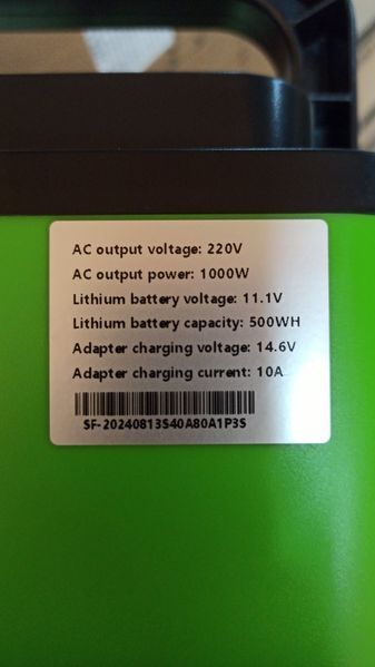 Портативная электростанция ZXX Super Power 500Wh (1000W, 220V) ZXX фото