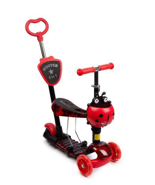 Дитячий Самокат 5 в 1 з підніжками та батьківською ручкою Best Scooter, PU колеса, Підсвічування коліс 2520336PCZ фото