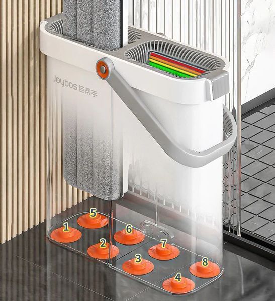 Набір швабра та відро з віджимом Joybos M03-7 Flat Floor SO-79 фото