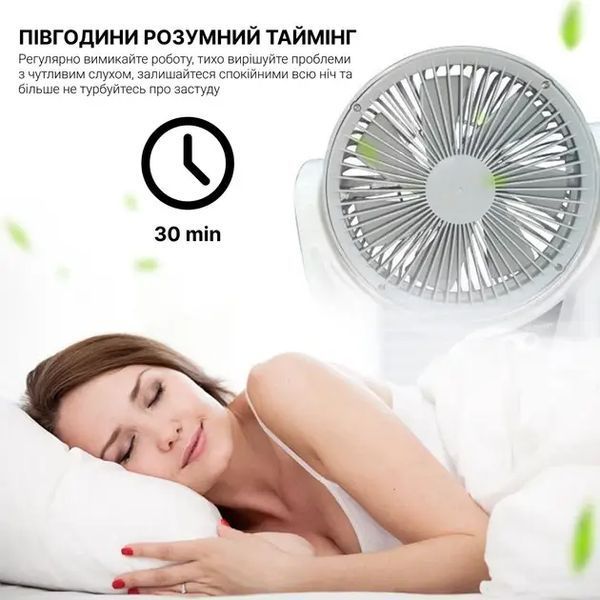 Вентилятор портативний 4в1 (6", сонячна панель, 2 LED лампи, 2 швидкості, 6Вт, USB, 3.2V/4000 мАг) M17198 фото