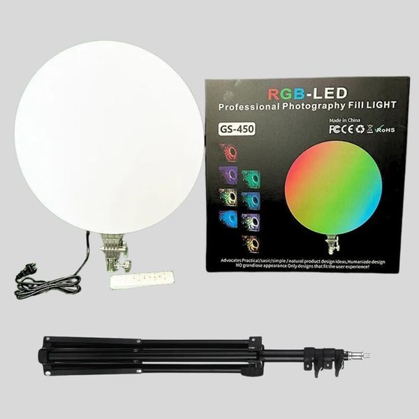 Кругла світлодіодна лампа 45см RGB-LED Fill Light GS-450 кольорова з пультом для фото та відео 225gs-450 фото