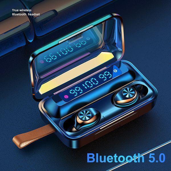 Навушники F9 TWS V5.0 Бездротові сенсорні Bluetooth з індикатором заряду чорні водонепроникні (NB-1) Jav77874 фото
