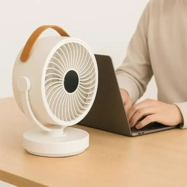 Акумуляторний міні вентилятор VU-05/FS-25 з поворотом / Вентилятор Mini fan з LED-підсвічуванням та USB M17135 фото