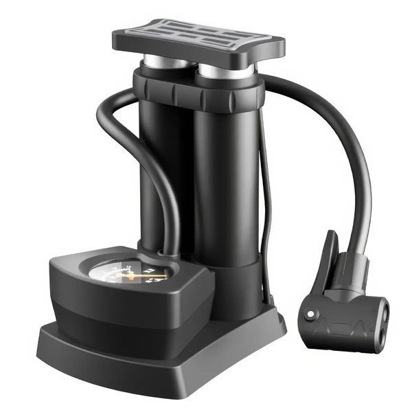 Портативний ножний насос з манометром Air pump AND 521-2414 Двоциліндровий насос 2053412 фото