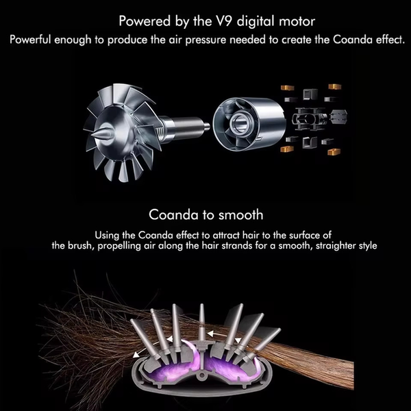 Стайлер 5в1 HAIR BRUSH Styler + Коробка з функціями об'єму, випрямлення, накручування темно-синій G9867 фото