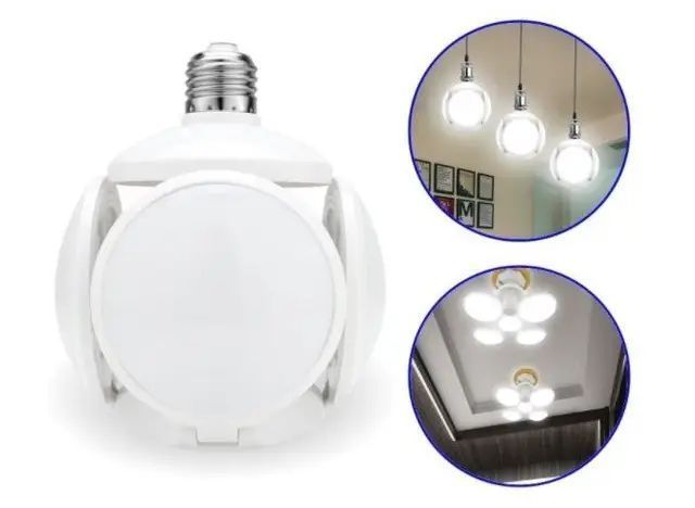 Лампочка люстра світлодіодна розкладна Football UFO Lamp E27 LED лампа для дому на 40 Вт живлення 220В Біла 20585635 фото