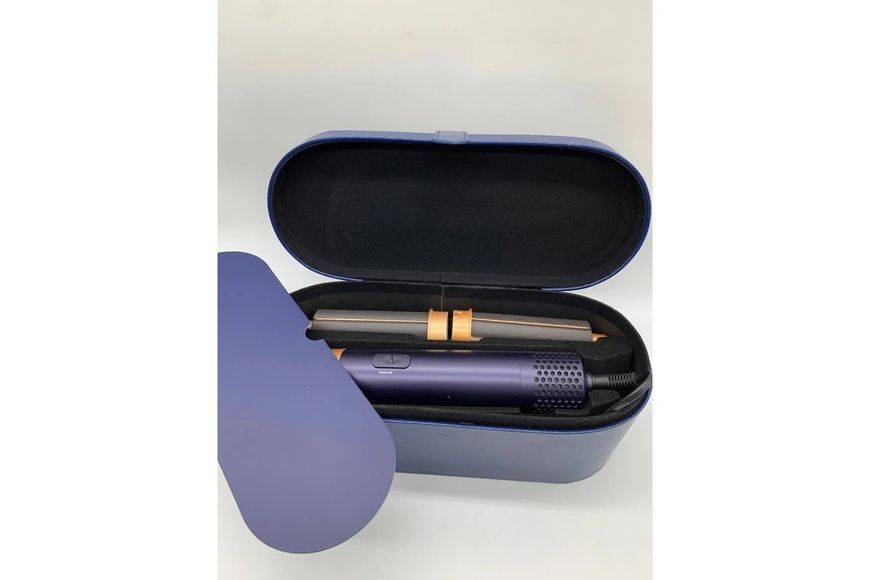 Стайлер 5в1 HAIR BRUSH Styler + Коробка з функціями об'єму, випрямлення, накручування темно-синій G9867 фото