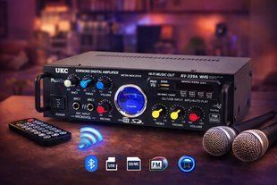 Стерео підсилювач звуку AMP-339 BT з караоке sp1779 фото